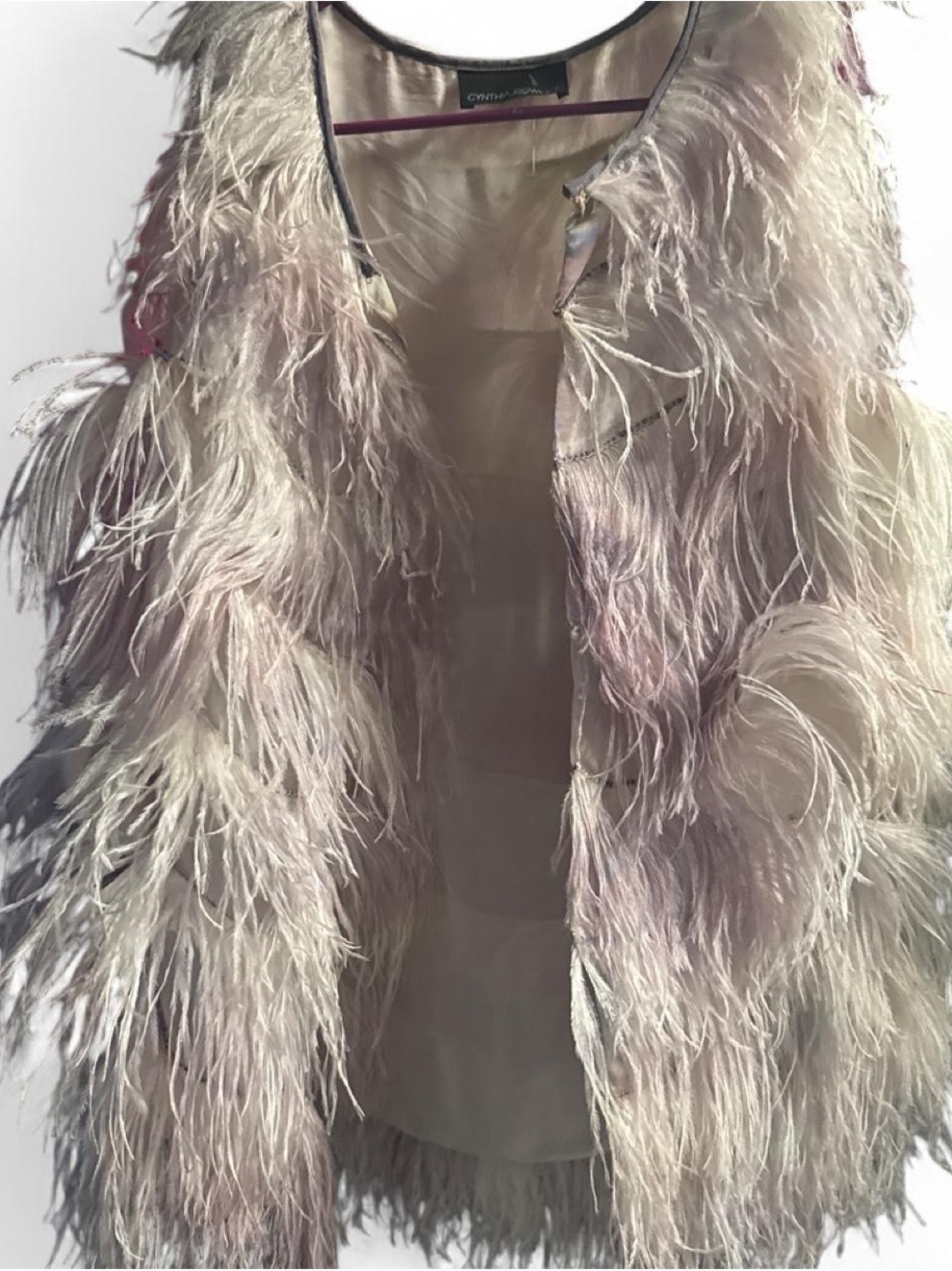 Cynthia Steffe Blush Feather-Trim Jacket
